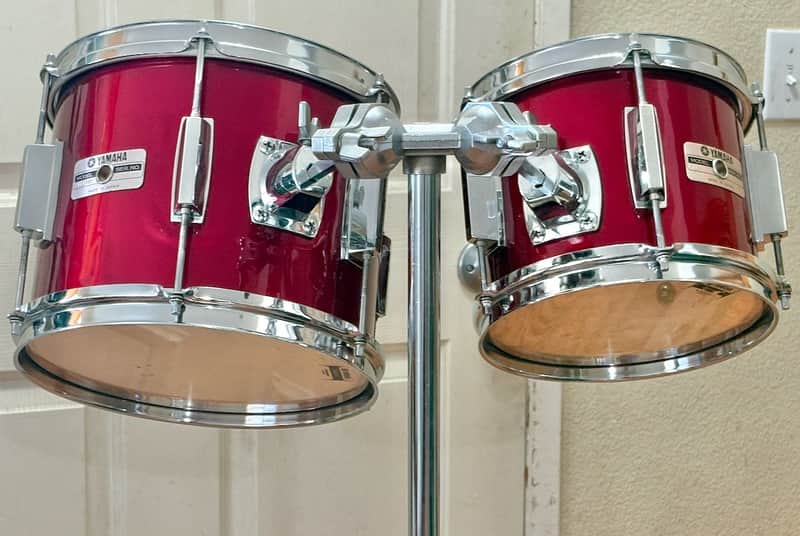 Vintage Yamaha 5000 series 8" and 10" Rack Tom Drum Set w/ Stand Metallic Red image 1