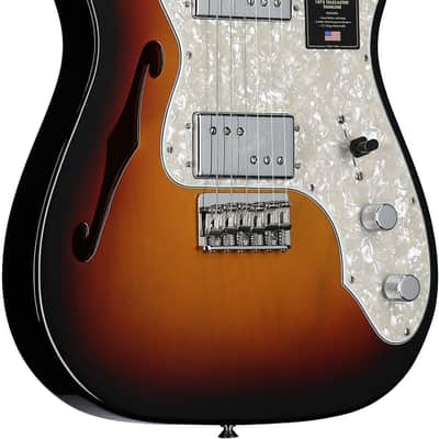 Fender American Vintage II 1972 Telecaster Thinline Electric Guitar, (with Case), 3-Color Sunburst image 3