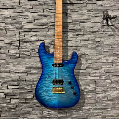 Charvel USA Custom Shop Special Edition San Dimas HS CT QMT Roasted Quilt Maple Top Chlorine Burst image 1