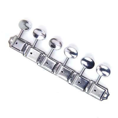 6- in-line Vintage Style Guitar Tuners Tuning keys Head Pegs, Chrome image 1