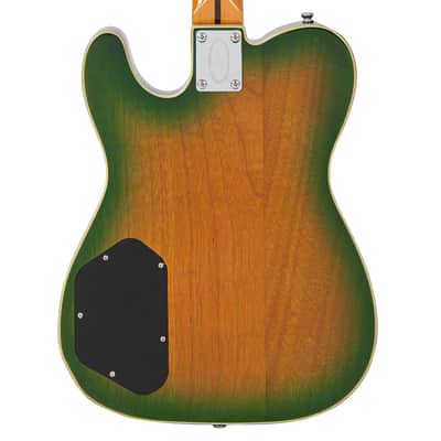 Vintage REVO Series Trio Electric Guitar ~ Green/Yellow Burst image 6