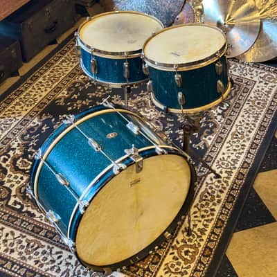 VINTAGE 1950's Slingerland JR Outfit in Blue Sparkle - 12x22, 8x12, 5.5x14 image 25