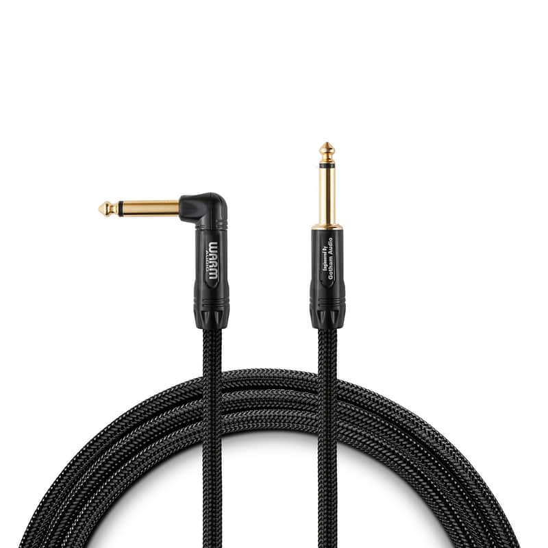 Warm Audio Premier Series 1/4" Straight to Right Angle TS Instrument Cable - 10' image 1