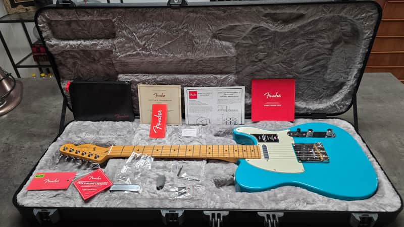 Fender American Professional II Telecaster BRAND NEW 2020 FIRST RUN Miami Blue Maple Neck USA Tele Electric Guitar image 1