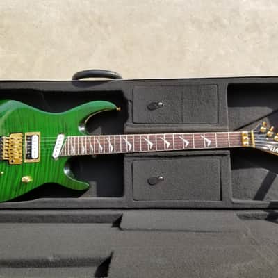 2000-2002 Hamer Californian Deluxe MIK Boomers  Green Flame 27 Frets Floyd Rose image 1