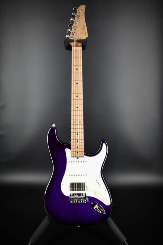 Suhr Classic S Roasted Flame Maple HSS - Trans Purple Burst image 1