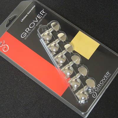 Grover 505N6 Mid-Size Roto-Grip Locking Rotomatic Tuners 6 In-Line, Nickel Finish image 4