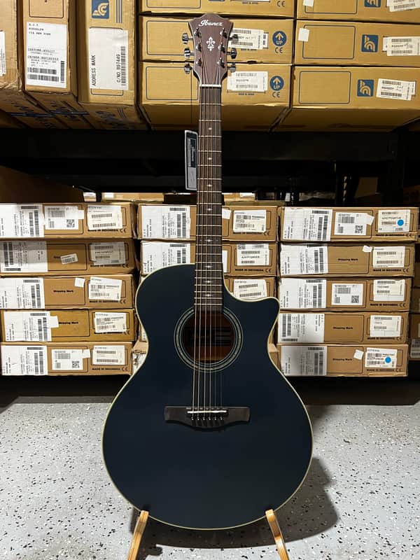 Ibanez AE100 Acoustic-Electric Guitar - Dark Tide Blue Flat image 1