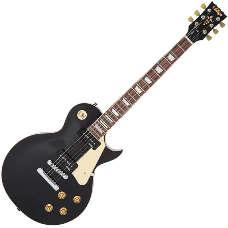 Vintage V100P ReIssued Electric Guitar ~ Boulevard Black image 1