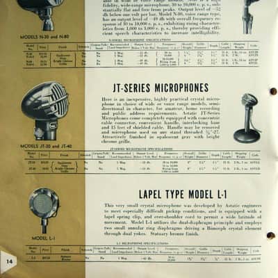 Vintage 1940's Astatic N-80S Crystal microphone High Z w Astatic E6G stand harp mic HAM radio 10C 10D image 2