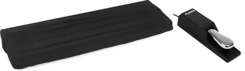 On-Stage KDA7088 88-key Keyboard Dust Cover - Black Bundle with Alesis SP-2 Universal Sustain Pedal image 1