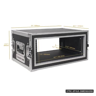 STRC-SP4US | Shock Mount 4U ATA Plywood Rack Case with 15" Rackable Depth, 4-Space Size, Pro Tour Grade image 6