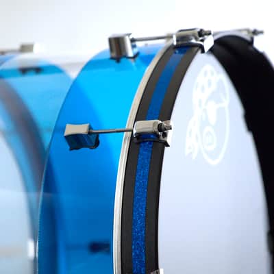 Pork Pie Percussion 4-Piece Custom Drum Set in Clear/Blue Acrylic image 11