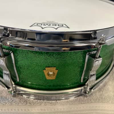 Ludwig Green Sparkle Jazz Festival Snare Drum - Excellent - 1960s image 17