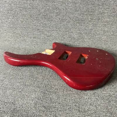 Red Glossy Finish 4 String Bass Basswood Body image 5