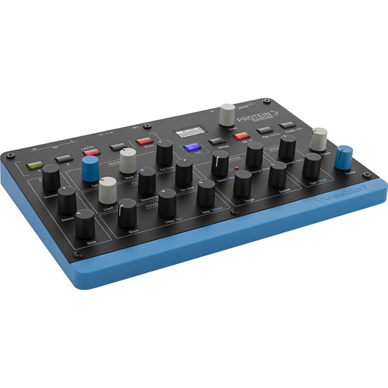Waldorf Protein - 8 Voice Wavetable Synth with ASIC Microwave Oscillators, 4 Layers, Arpeggiator, Step Seencers, MPE, 2 Effect Slots, USB-MIDI, Compact and Lightweight image 1