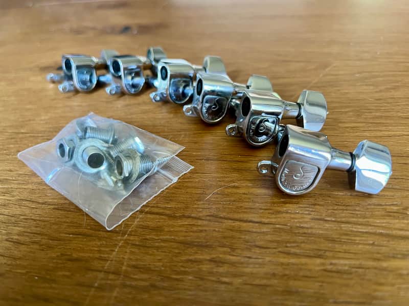 Schaller Vintage 70's 6-In-Line Made in West Germany Tuner Set image 1