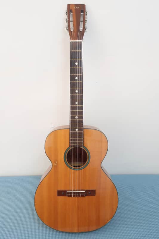 Vintage 1960-70s Kay Classical Acoustic Natural Guitar Clean Harmony Rare Jumbo Shape ?! A Jumbo Classical! Well Made Heavy Thick Tortoise Double Binding image 1