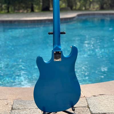 Silvertone/Teisco Shark Fin 759 1436 1 Electric Guitar 1960s - Blue image 6