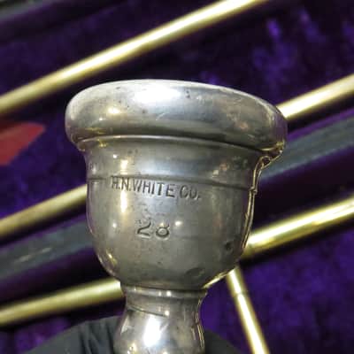 King, by H.N. White Demonstrator Medium Bore Low Pitch Trombone Late 1920s - Brass image 16