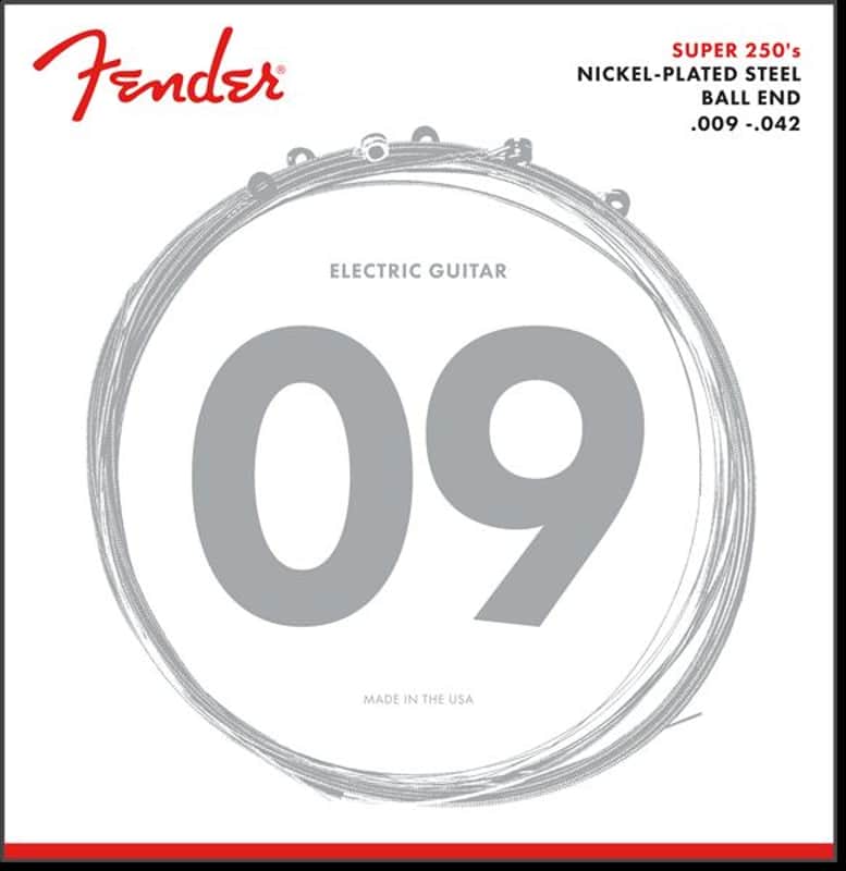 Fender Super 250's Nickel Plated Steel Electric Guitar Strings Gauges .009 -.042 image 1