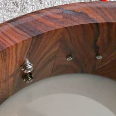 Like-New Fierce Drum Co., 13x5.5 Columbian Rosewood stave snare with all-DW hardware, Canopus and extra wires image 10