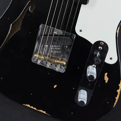 2023 Fender Custom Shop Limited Edition P90 Thinline Tele Relic in Aged Black image 2