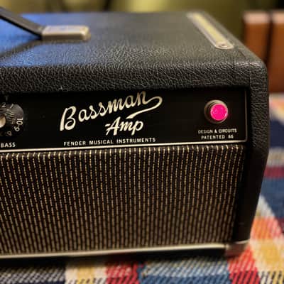 Vintage Fender Bassman Blackface Piggyback Head + Original 2x12 Cabinet image 7