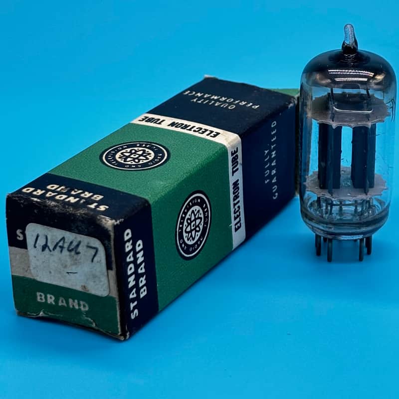 1950s RCA 12AU7 ECC82 Vintage Long Gray Plate D Getter Preamp Tube! T314 image 1