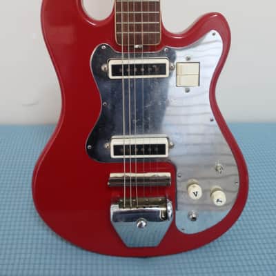 Vintage 1960s Teisco Guyatone Kent Bizarre Guitar 2 PU Small Body Surf Machine Lots O' Chrome Velvet Underground Played A Similar One! image 2