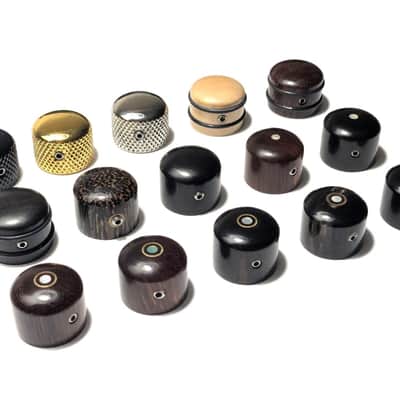 15pc Guitar Knob Kit Tigerwood Water Buffalo Ebony Boxwood Rosewood Metal Unused image 3