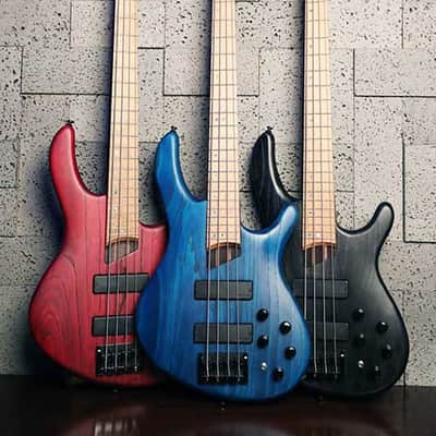 Cort B4 Plus AS RM Bass, Swamp Ash Body, Roasted Maple Fingerboard, 5-pc Neck, Burgandy Red image 6