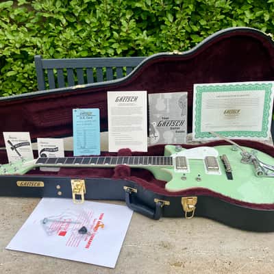 ✮ULTRA RARE✮'15 Gretsch G-6134 Double Cut PENGUIN Ltd ✮BROADWAY JADE✮1 of 25✮Jet image 2