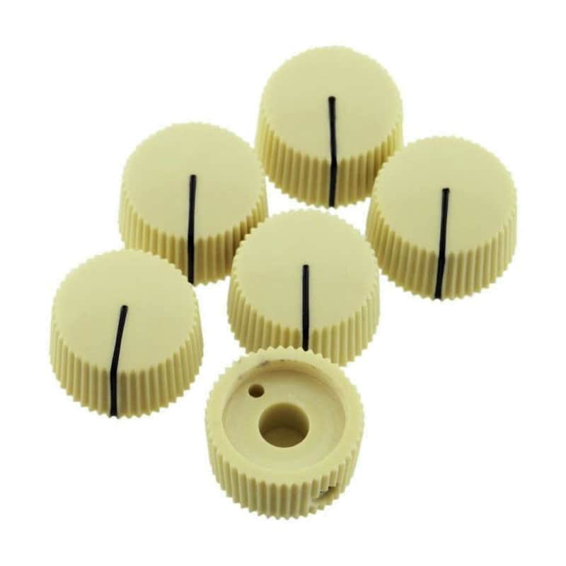 Genuine Fender Brownface white amp knobs set of 6 Tremolux Bassman Bandmaster Showman image 1