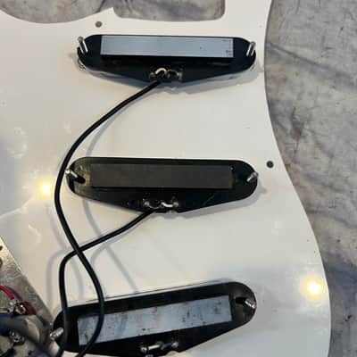 Unknown Loaded Strat Pickguard Aged White Single Ply Pickguard image 5