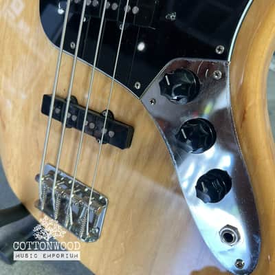 Fender Crafted in Japan (CIJ) 1975 Reissue Jazz Bass (JB75) – Natural Ash with Maple Neck (2004-2005) image 3