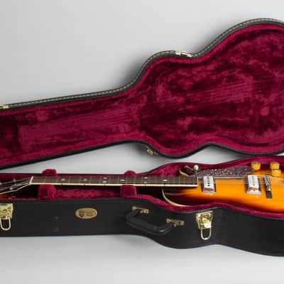 Premier  Bantam Deluxe E-704 Arch Top Hollow Body Electric Guitar (1958), ser. #1422, black tolex hard shell case. image 10