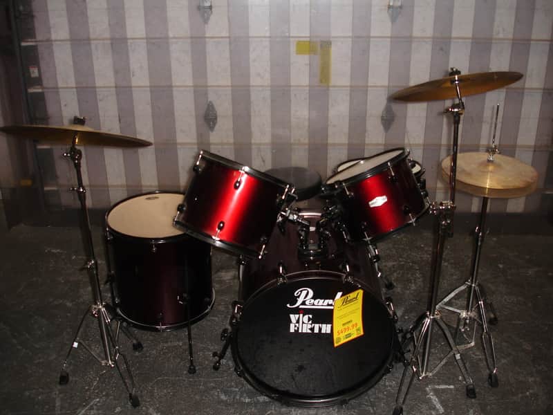 Pearl Forum Series 5-Piece Drum Set w/ Hardware & Cymbals, Dark Wine Red image 1