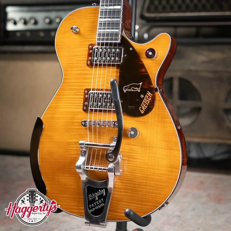 Gretsch G6134TFM-NH Nigel Hendroff Signature Penguin Electric Guitar - Amber Flame with Hardshell Case - Used image 1
