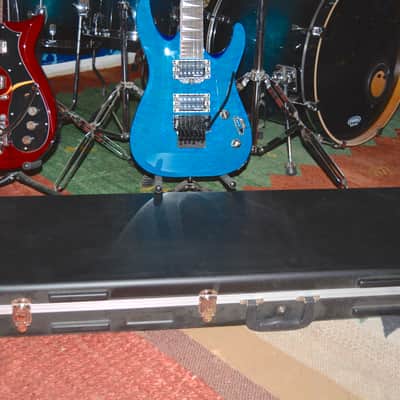 2000's Jackson JS Skulls Series Dinky JS32 DKA Archtop Guitar in Transparent Tiger Blue, w/ New Dunlop Straploks, New Skull Hardware, & Nice ABS Hardshell Case image 19
