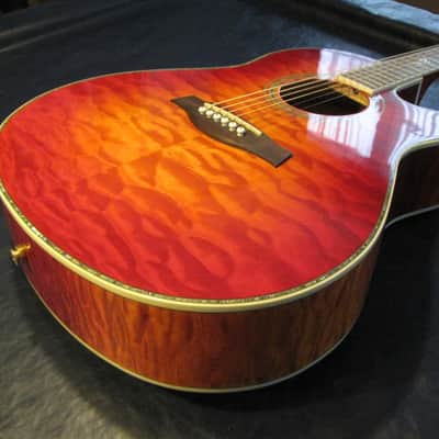 2005 Ibanez AEF 100 Acoustic Electric Guitar Antique Cherry Burst image 2
