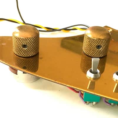 Schecter complete F500t Stratocaster monstertone single coil pickup assembly with brass pickguard image 7