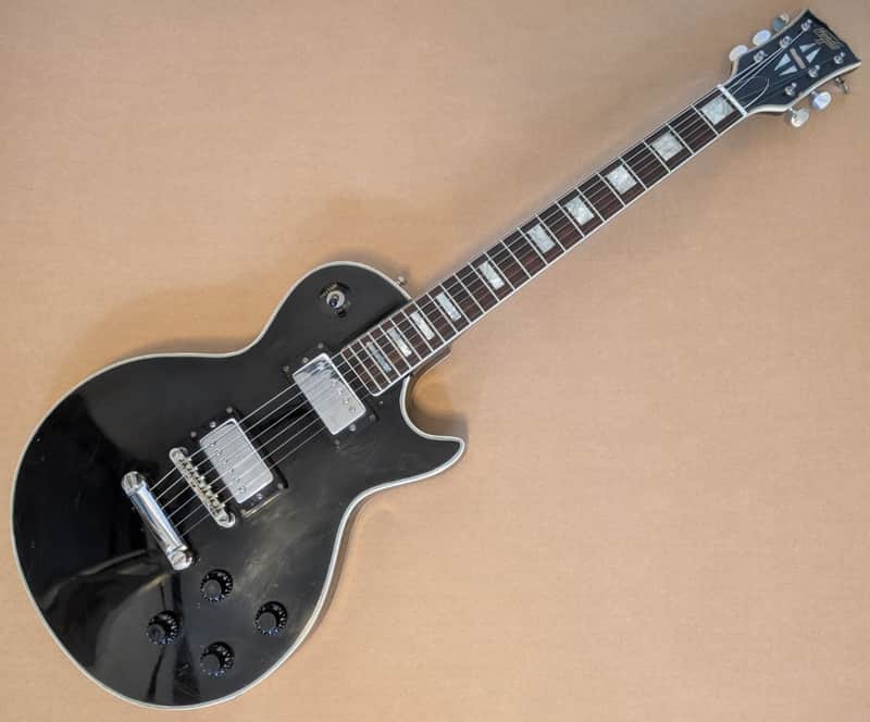 1970/80s Hondo II Single Cut LP Electric Guitar Black image 1