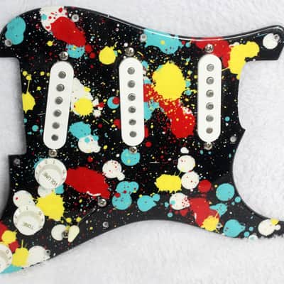 Custom Splat Painted Fender Squier  Affinity Strat Loaded Pickguard (11 Hole) image 1