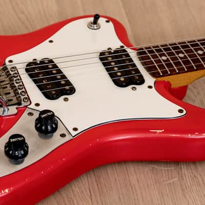 1997 Squier by Fender Super-Sonic Electric Guitar Vista Series Fiesta Red, Japan CIJ image 6