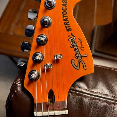 Fender Squier Deluxe Series Satin Trans Fat Strat Solid Mahogany Body – 2005 image 4