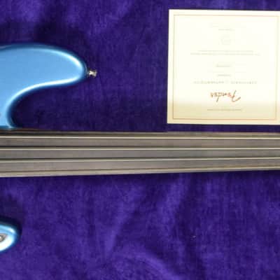 Fender Tony Franklin Unlined Fretless Precision, Lake Placid Blue / Ebony image 2