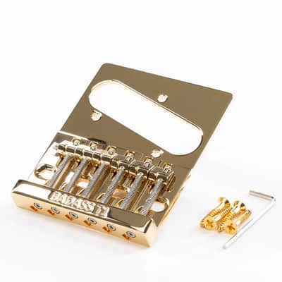 Leo Quan Badass T1 Telecaster Bridge – High-Mass Vintage-Style Upgrade for Increased Sustain – Model T1 - Gold image 1