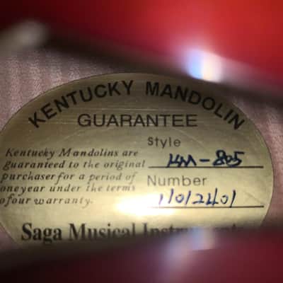 Kentucky KM-805 Artist F-model Mandolin sunburst image 8