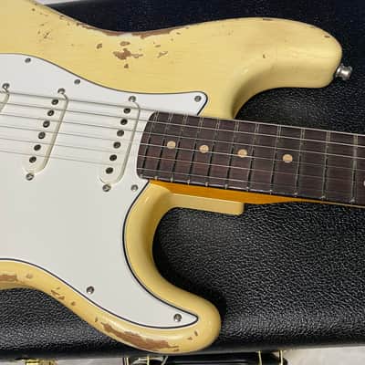 NEW! Fender Custom Deluxe Strat Heavy Relic - Aged Vintage White - Matching Peg Head - Authorized Dealer - 7.25lbs - G06378 image 2